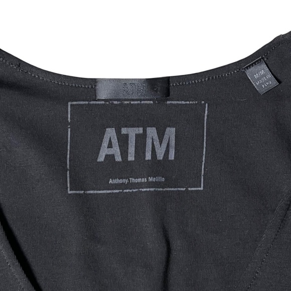 ATM Anthony Thomas Melillo Pima Cotton Deep V Neck T-Shirt Style Bodysuit Size M - Picture 4 of 6